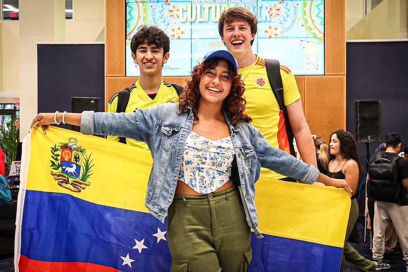FIU students posing with each other