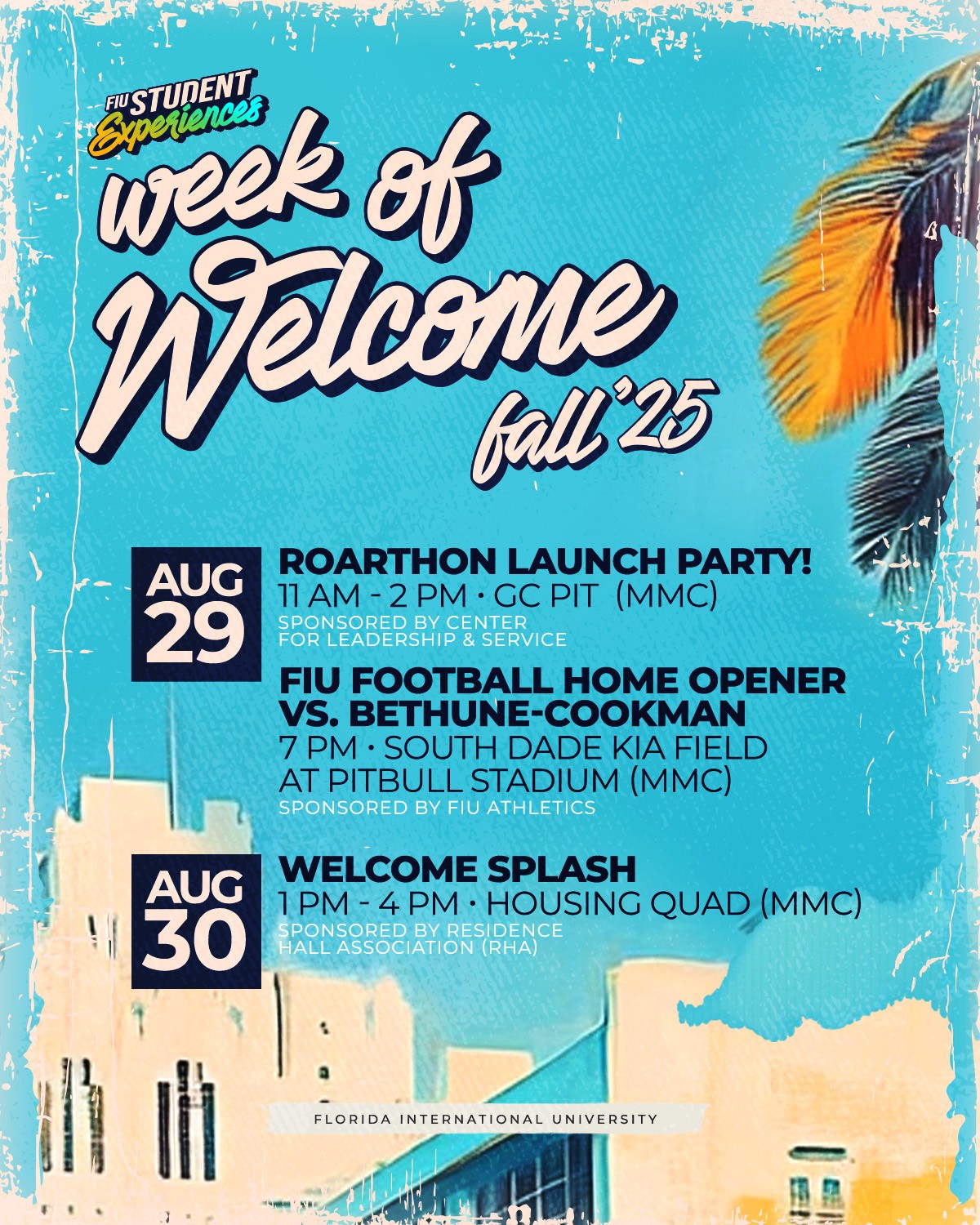 week of welcome events aug 29
