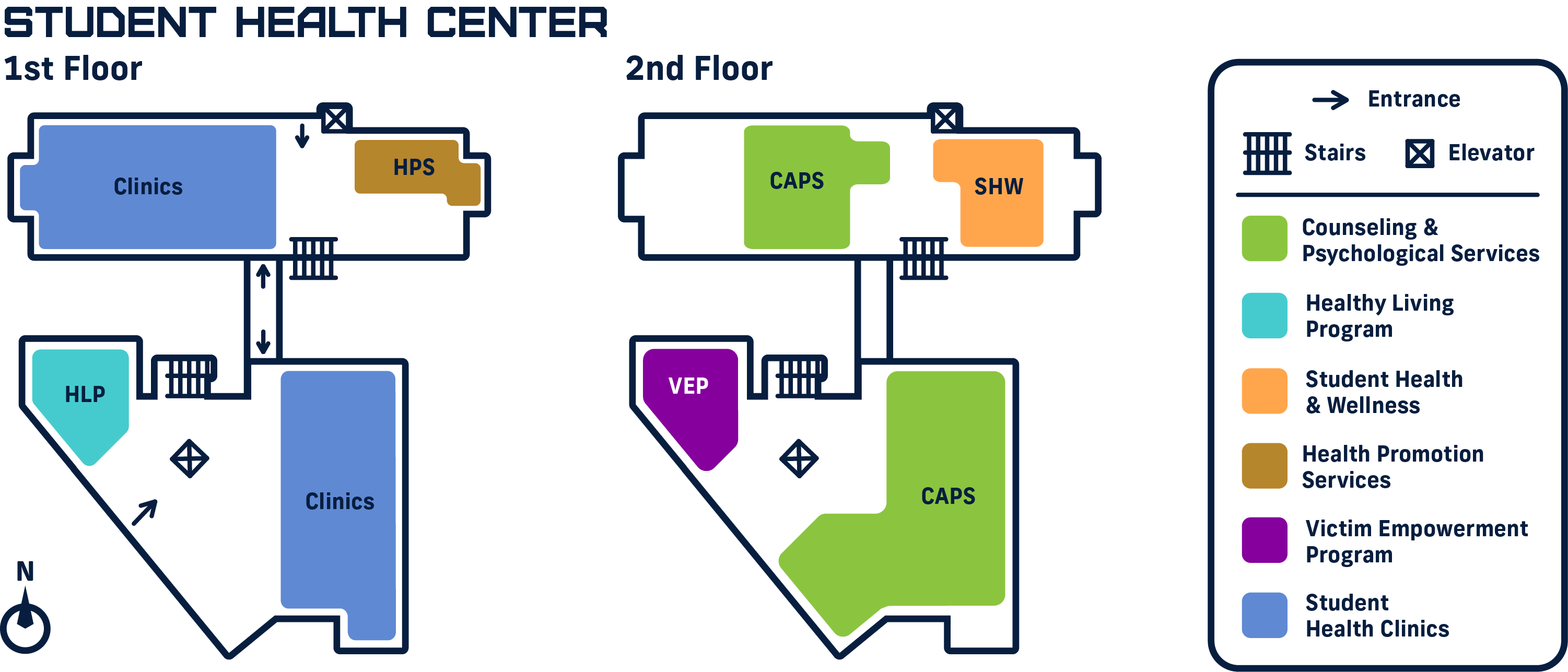 Map of the Student Health Center at MMC